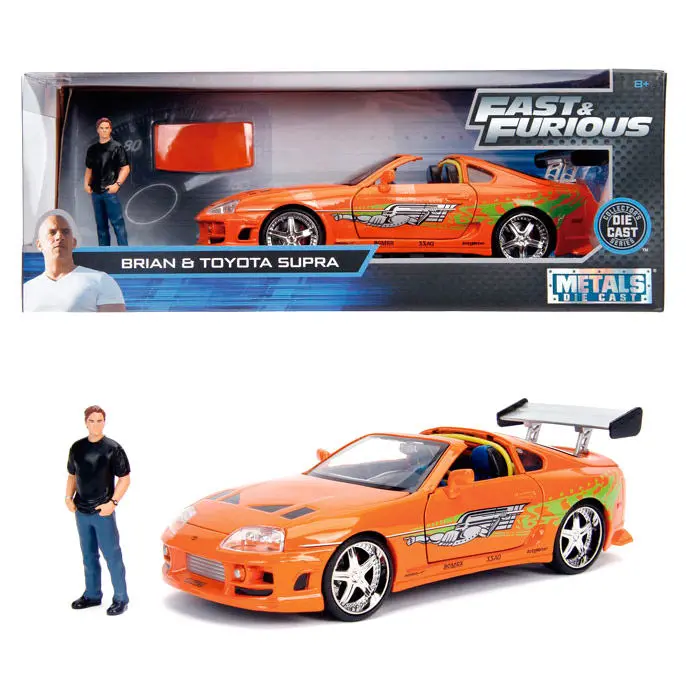 Fast and Furious Toyota Supra samochód + figurka Brian zestaw zdjęcie produktu