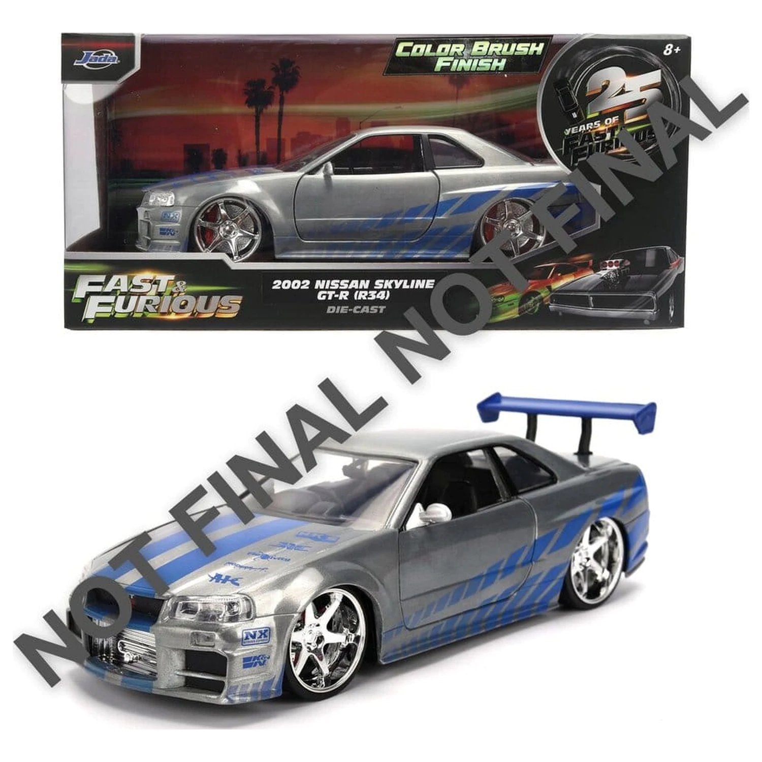 Fast & Furious metalowy pojazd kolekcjonerski 1:24 Anniversary Nissan Skyline 19 cm zdjęcie produktu