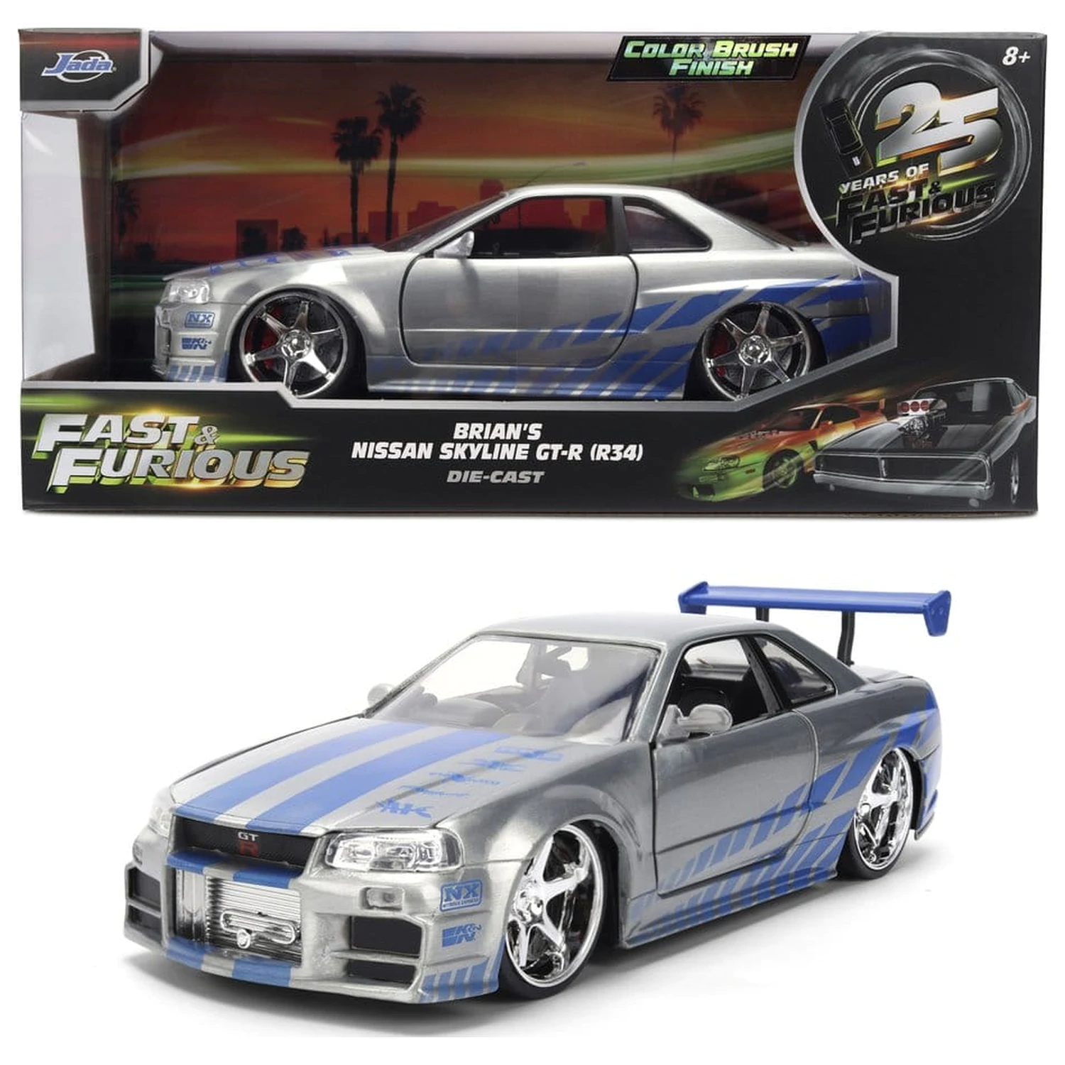 Fast & Furious metalowy pojazd kolekcjonerski 1:24 Anniversary Nissan Skyline 19 cm zdjęcie produktu