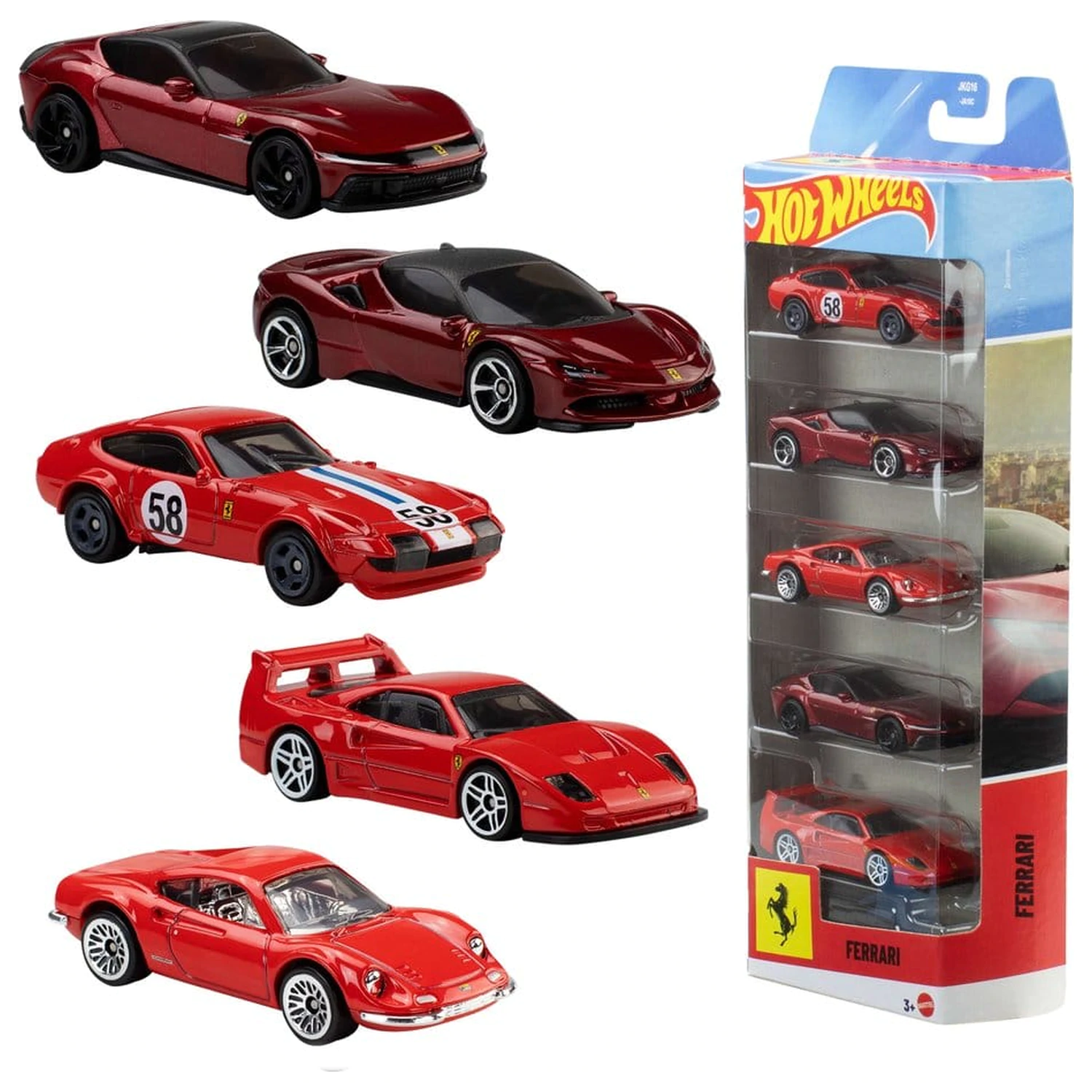 Ferrari Hot Wheels Die-Cast Pojazd 5-pak 1/64 zdjęcie produktu