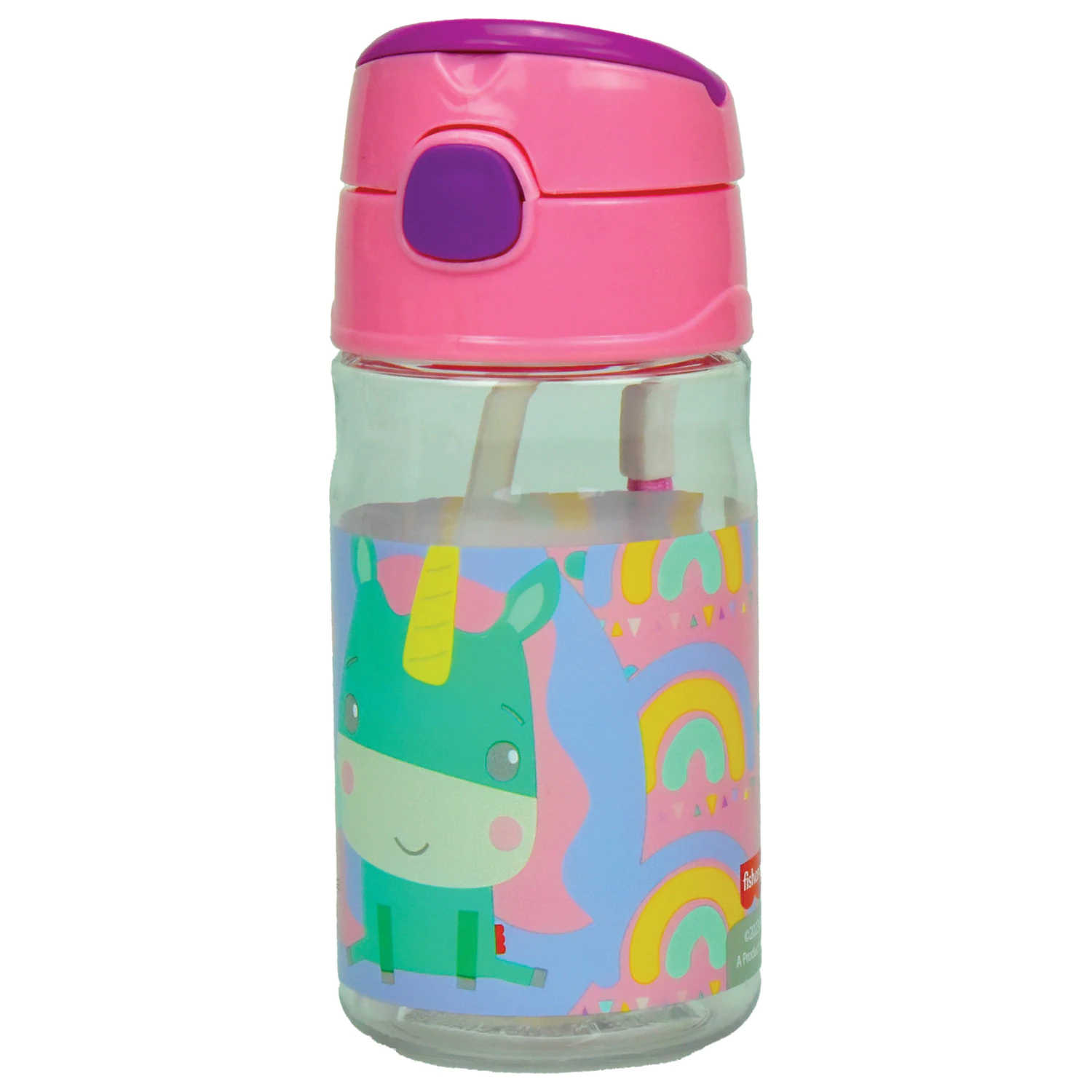 Fisher-Price Animals Jednorożec Urocza Plastikowa Butelka ze Słomką z Haczykiem 350 ml zdjęcie produktu
