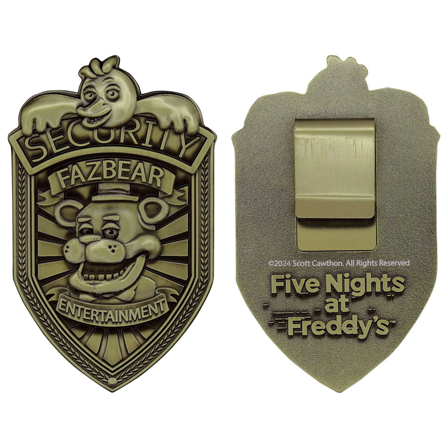 Replika Odznaki Bezpieczeństwa Five Nights at Freddy's w Antycznym Mosiądzu zdjęcie produktu