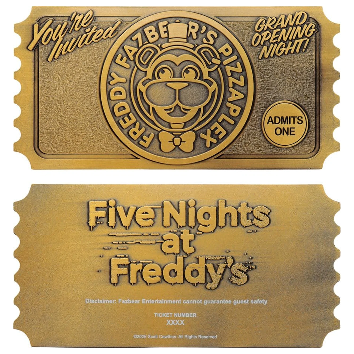 Five Nights at Freddy’s Replika bilet na wieczór otwarcia Pizzaplex Limited Edition zdjęcie produktu