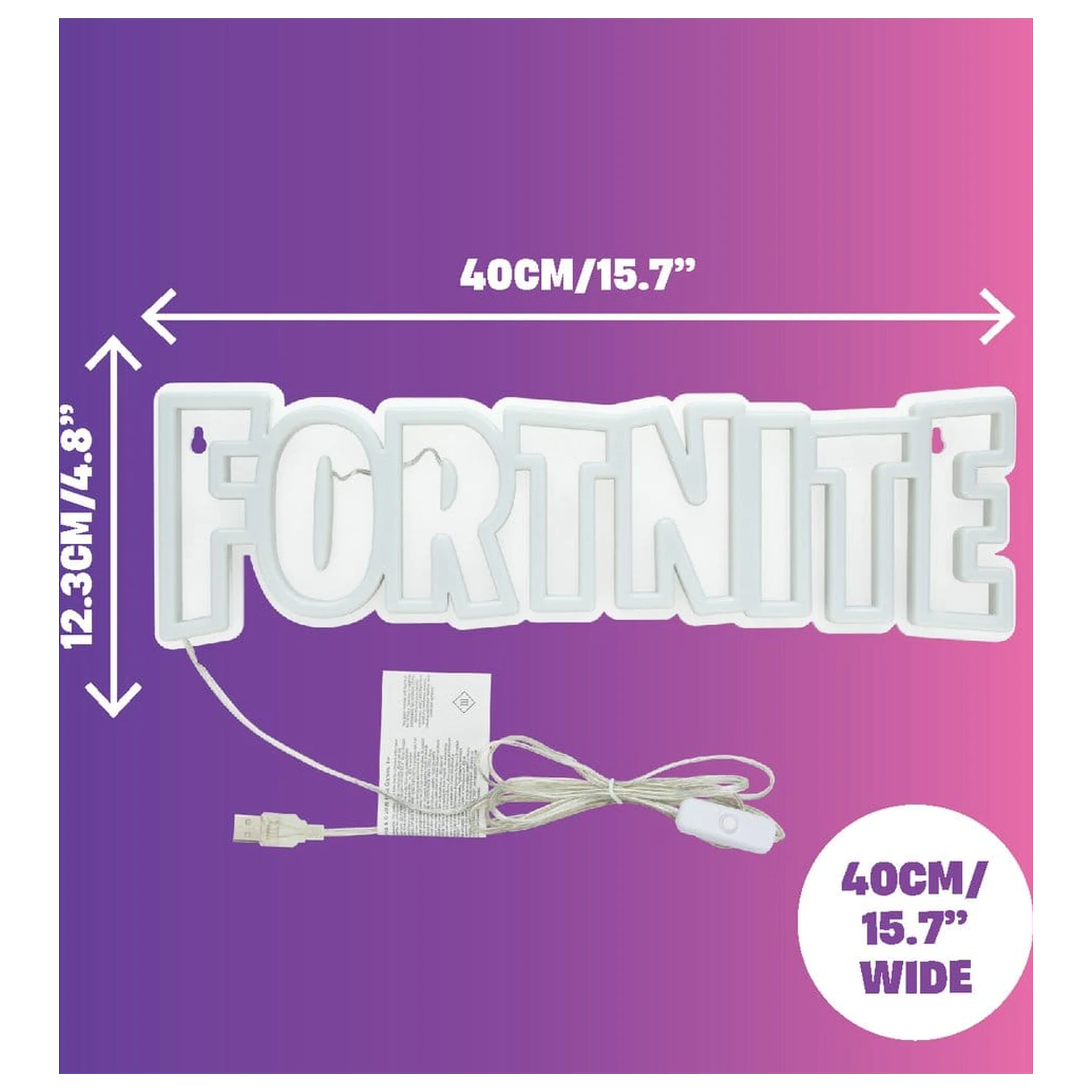 Lampa Fortnite ścienna LED Neon 40 cm zdjęcie produktu