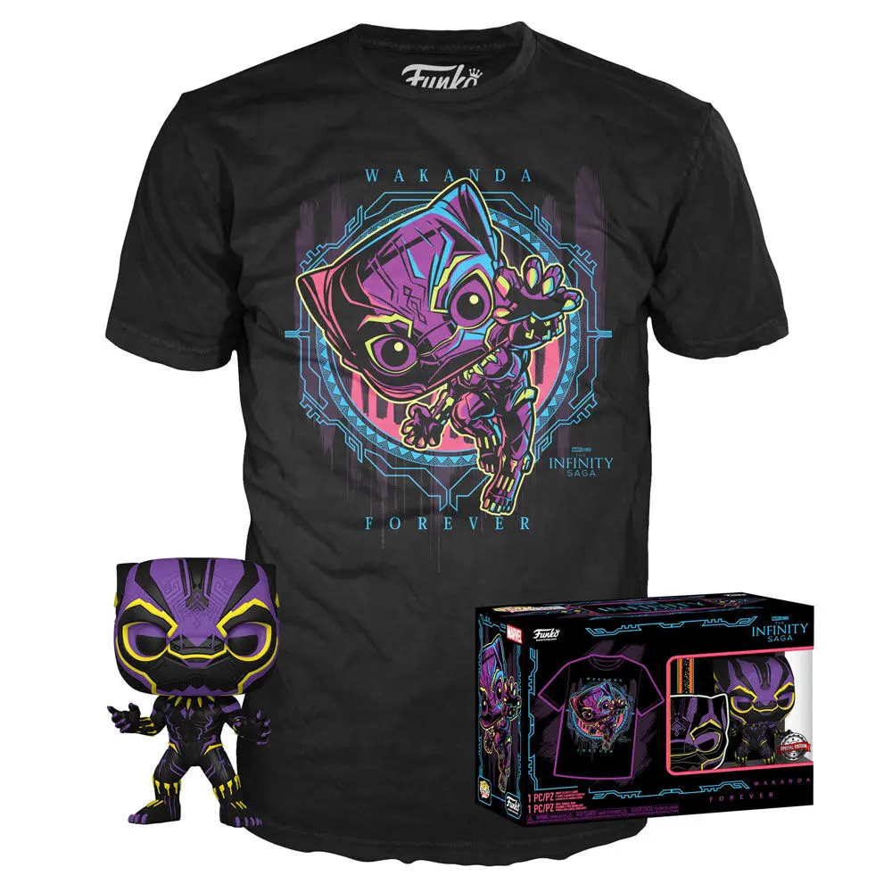 Funko POP & Tee Marvel Wakanda Forever Czarna Pantera figurka & tee box Exkluzív zdjęcie produktu