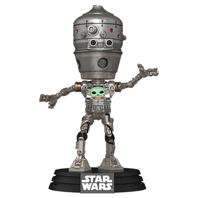 Star Wars: The Mandalorian Funko POP! Deluxe Vinyl Bobblehead Figurka IG-12 z Grogu 17 cm zdjęcie produktu