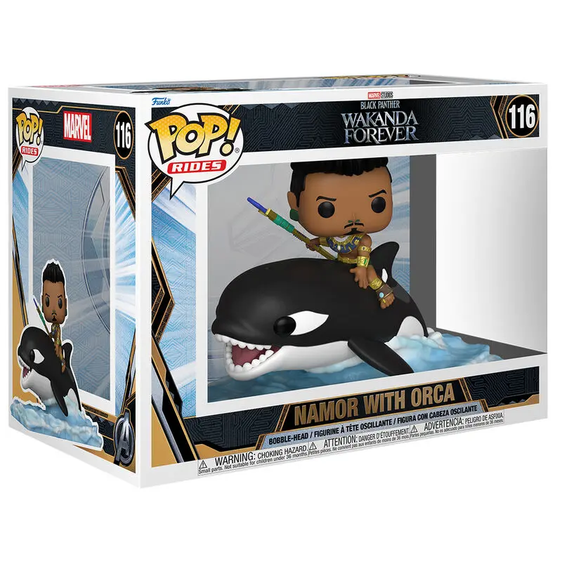 Black Panther: Wakanda Forever POP! Rides Super Deluxe Figurka Winylowa Namor z Orką 15 cm zdjęcie produktu