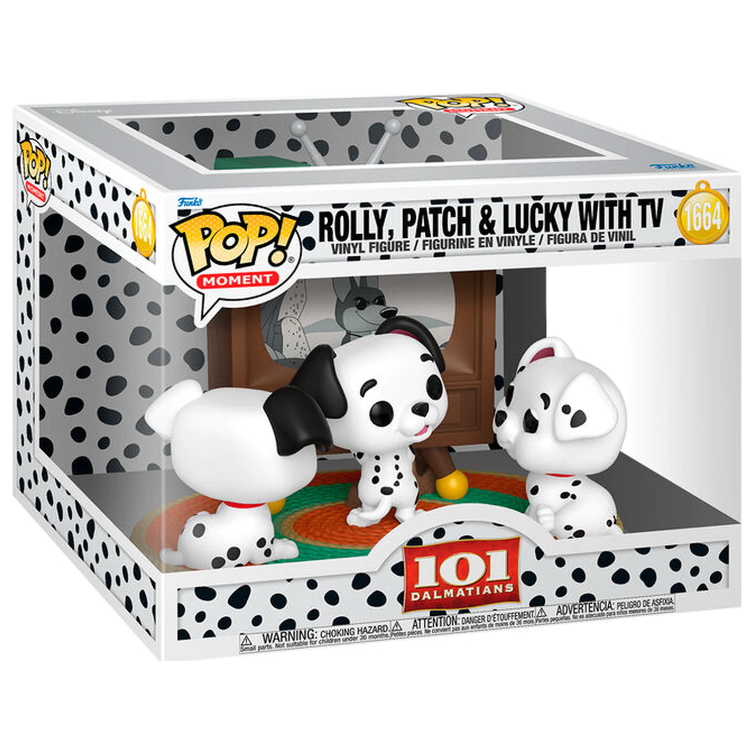 Figurka Funko POP Moment Disney 101 Dalmatas Rolly Patch & Lucky with TV zdjęcie produktu