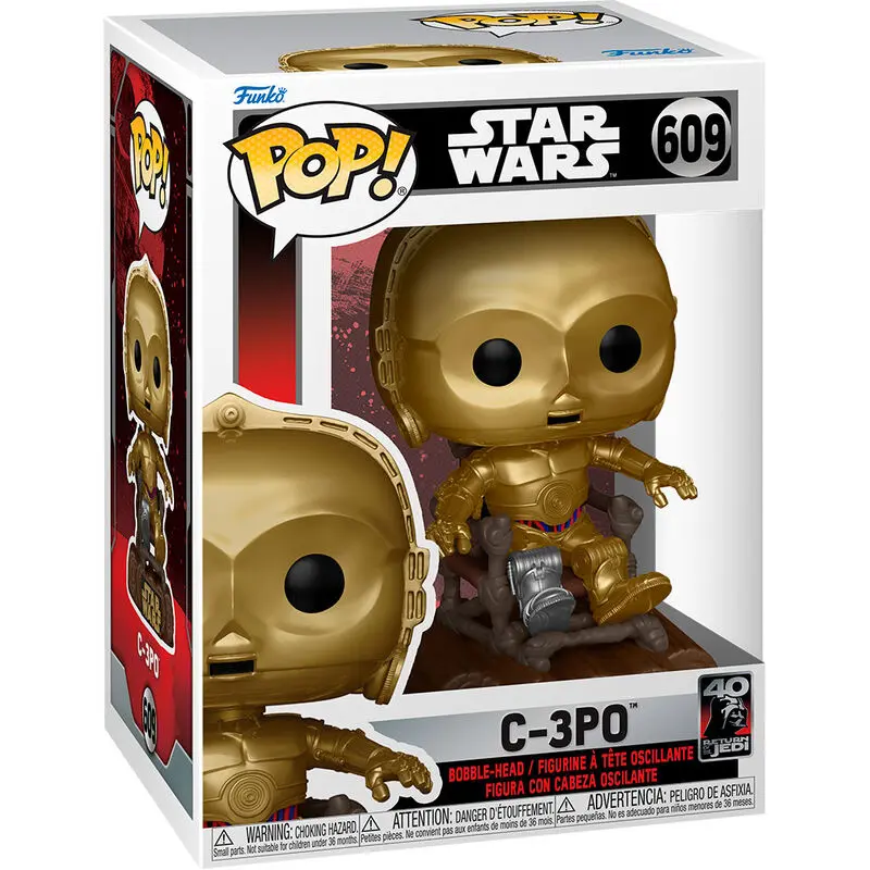 Star Wars: Powrót Jedi 40. Rocznica POP! Figurka Vinyl C3P0 in chair 9 cm zdjęcie produktu