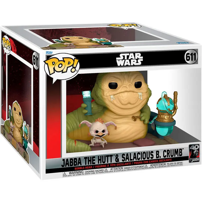 Star Wars: Powrót Jedi 40. Rocznica POP! Deluxe Figurka Vinyl Jabba w/Salacious 9 cm zdjęcie produktu