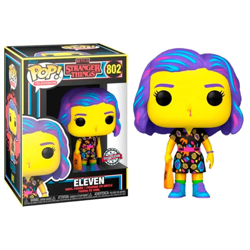 Figurka POP Stranger Things Eleven w stroju z centrum handlowego Black Light Exclusive zdjęcie produktu