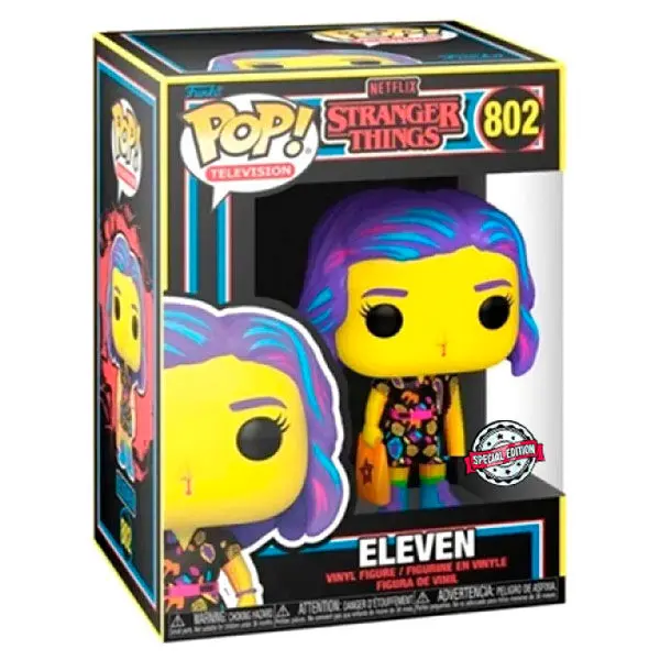 Figurka POP Stranger Things Eleven w stroju z centrum handlowego Black Light Exclusive zdjęcie produktu