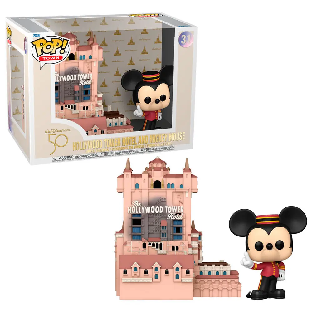 Walt Disney Word 50th Anniversary POP! Town Figurka Vinyl Hollywood Tower Hotel and Mickey Mouse 9 cm zdjęcie produktu