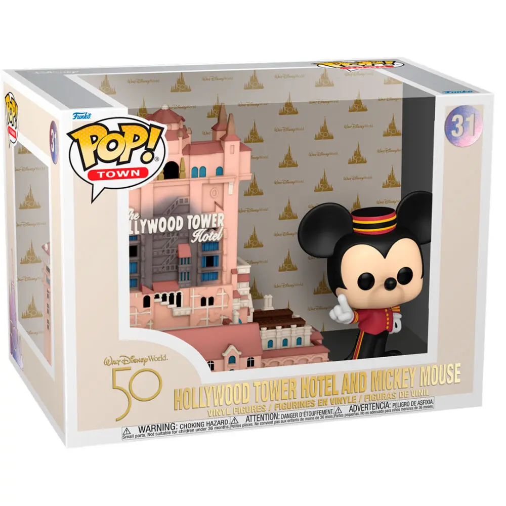 Walt Disney Word 50th Anniversary POP! Town Figurka Vinyl Hollywood Tower Hotel and Mickey Mouse 9 cm zdjęcie produktu