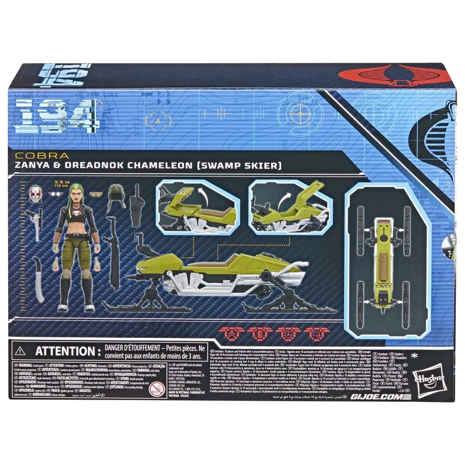 G.I. Joe Classified Series figurka akcji i zestaw pojazdu #194 Zanya i Dreadnok Chameleon (Swamp Skier) 15 cm zdjęcie produktu