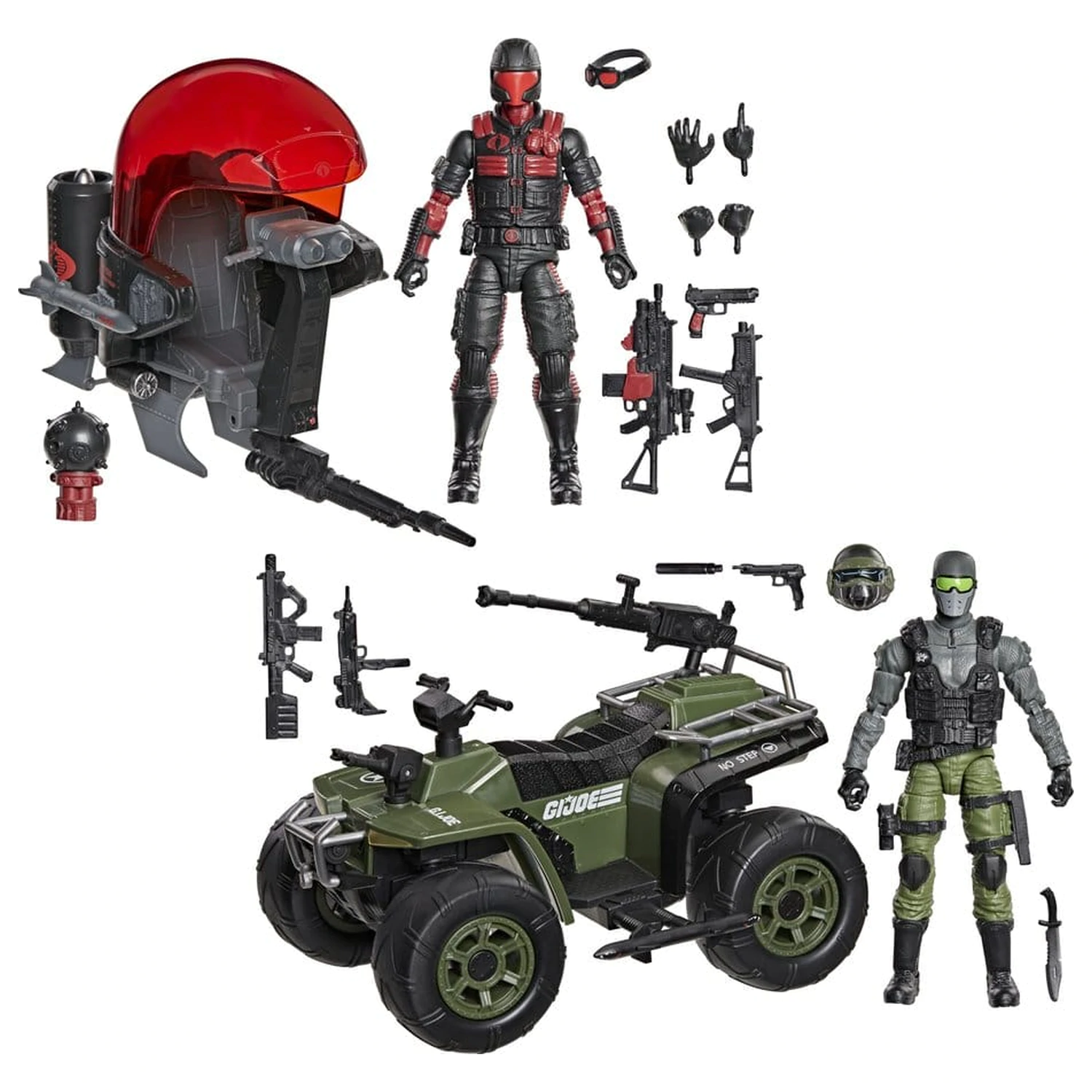 G.I. Joe Classified Series figurka akcji i zestaw pojazdów Snake Eyes & Varmint ATV vs. Stealth Viper & Cobra Stealth Flight Pod (Trubble Bubble) 15 cm zdjęcie produktu