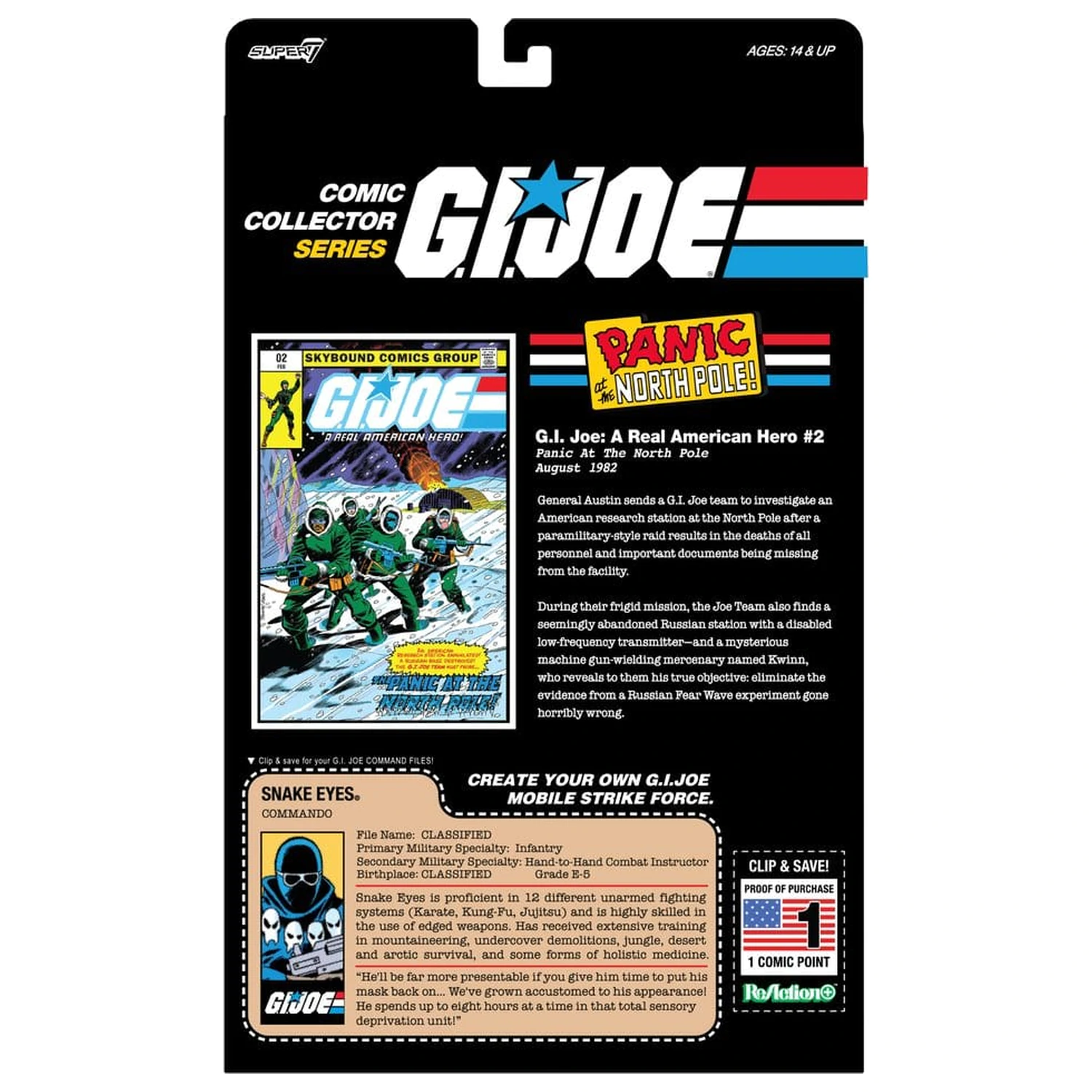 G.I. Joe ReAction+ Figurka Snake Eyes (Skybound Comic Box Series, Issue #2) zdjęcie produktu