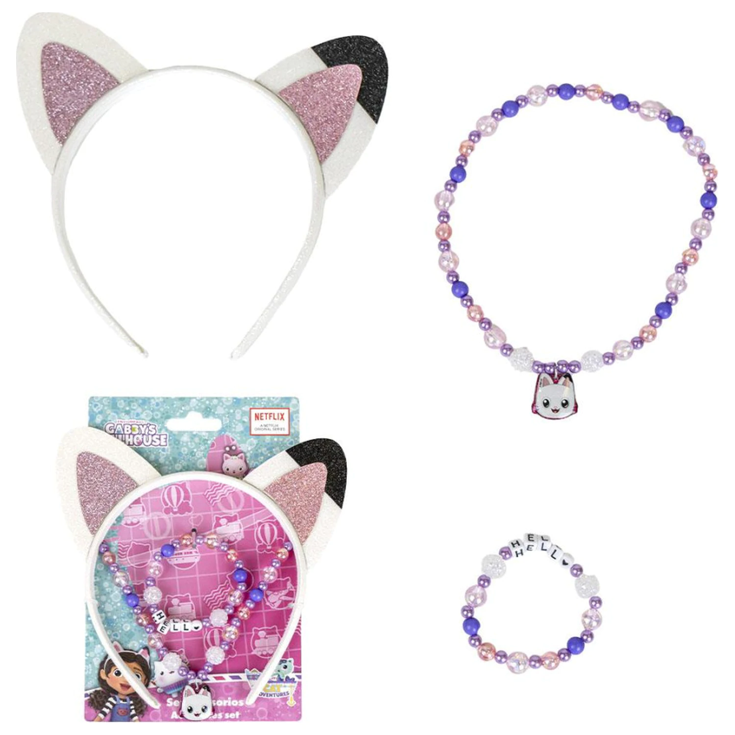 Gabi's Dollhouse Koty uszy biżuteria i zestaw z opaską na głowę zdjęcie produktu