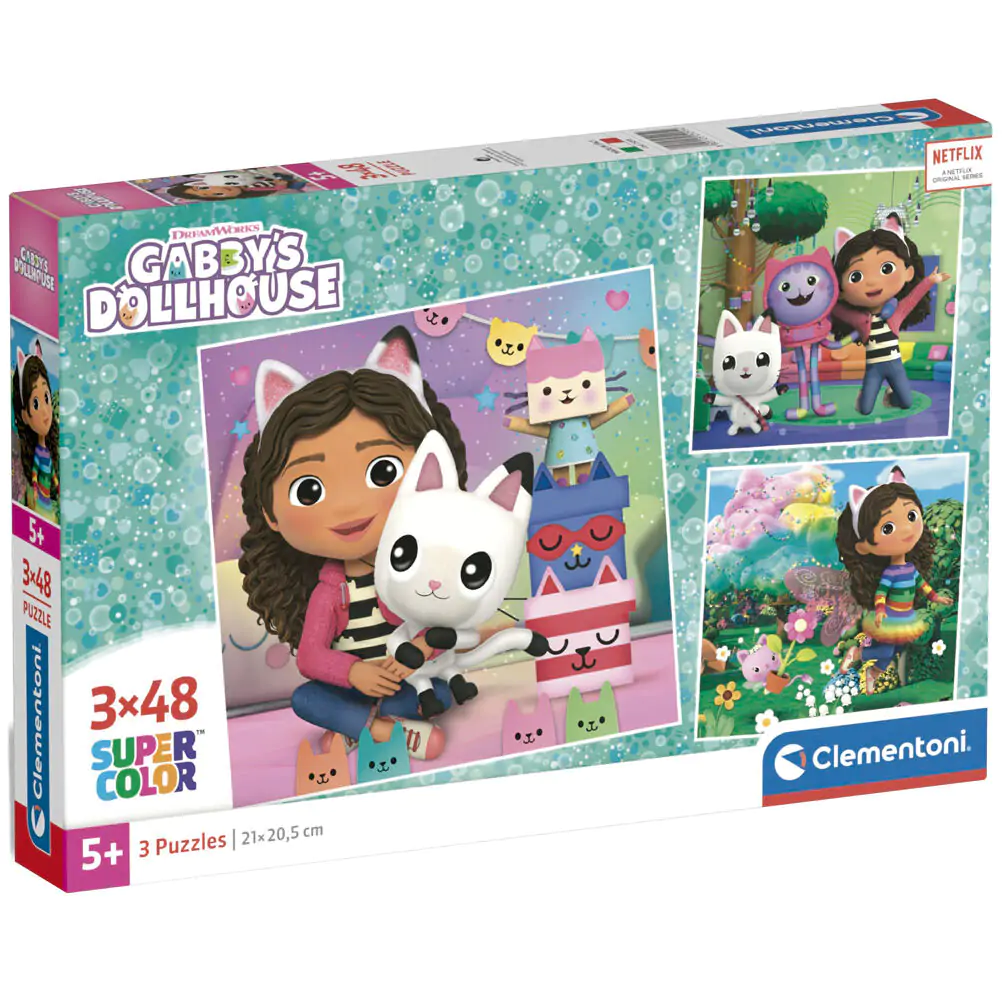 Gabbys Dollhouse puzzle 3x48 elementów zdjęcie produktu