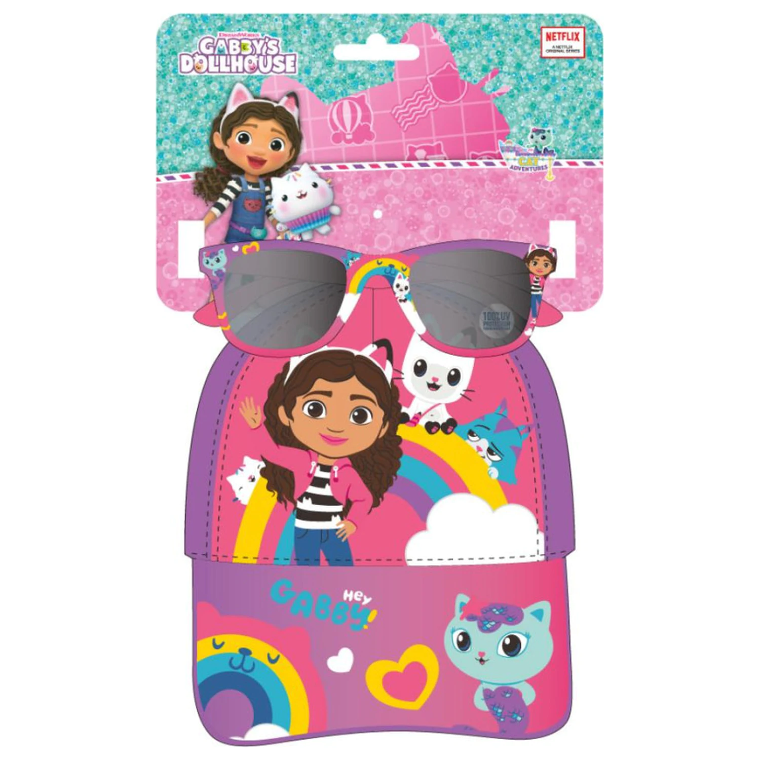 Gabi's Dollhouse Tęczowe Okulary Przeciwsłoneczne i Zestaw Czapka Z Daszkiem zdjęcie produktu