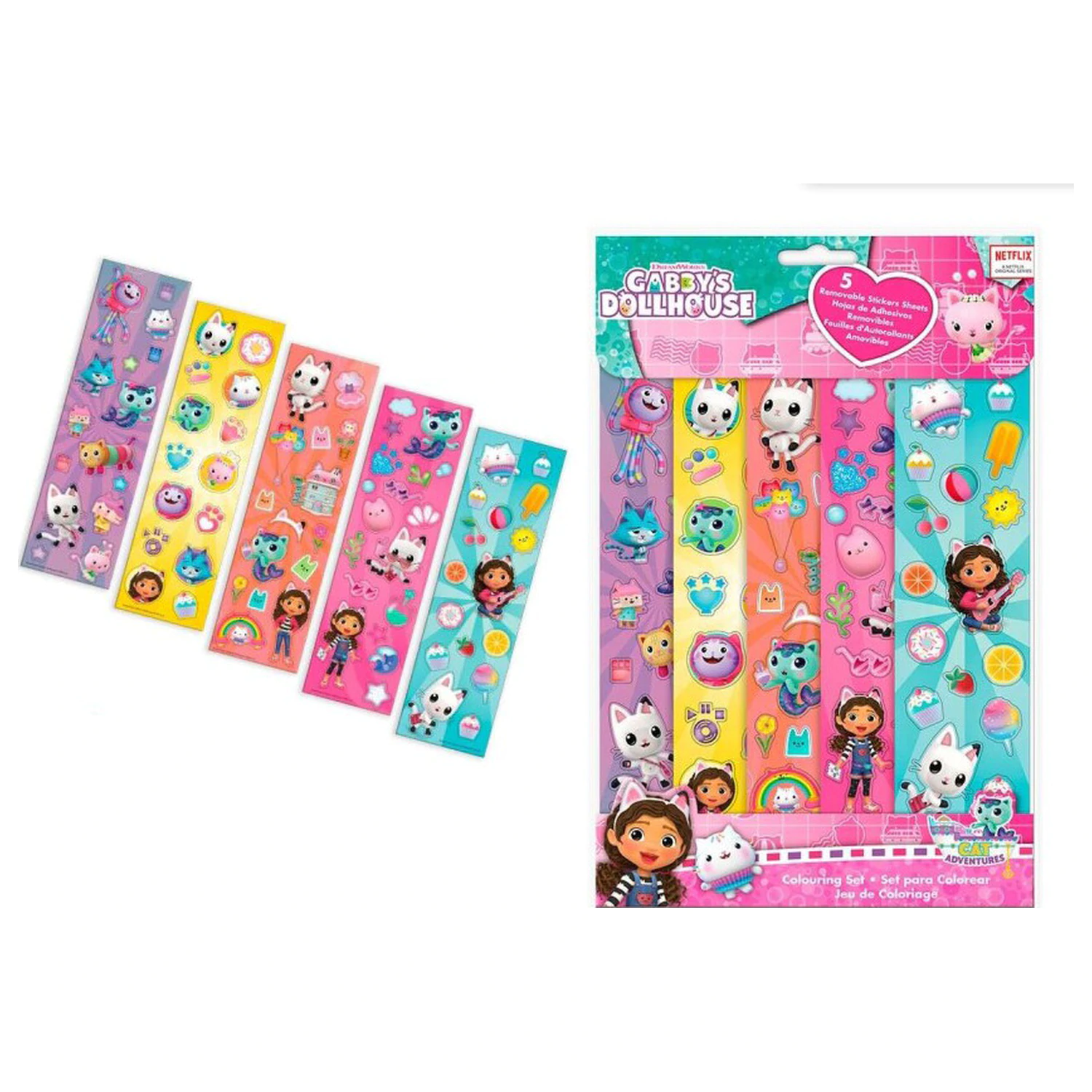 Gabi's Dollhouse Smoothie Land Colors Zestaw naklejek 5 arkuszy zdjęcie produktu