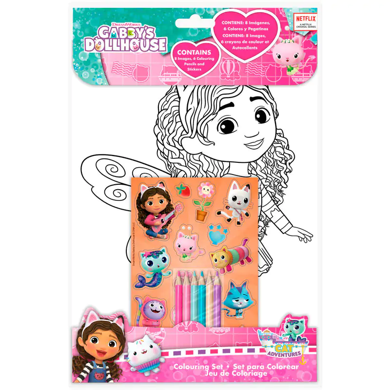 Gabbys Dollhouse zestaw do kolorowania + naklejki zdjęcie produktu