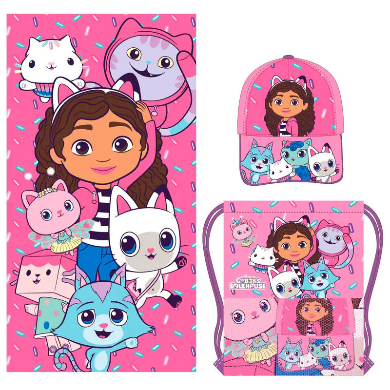 Gabbys Dollhouse zestaw ręcznik + torba + czepek zdjęcie produktu