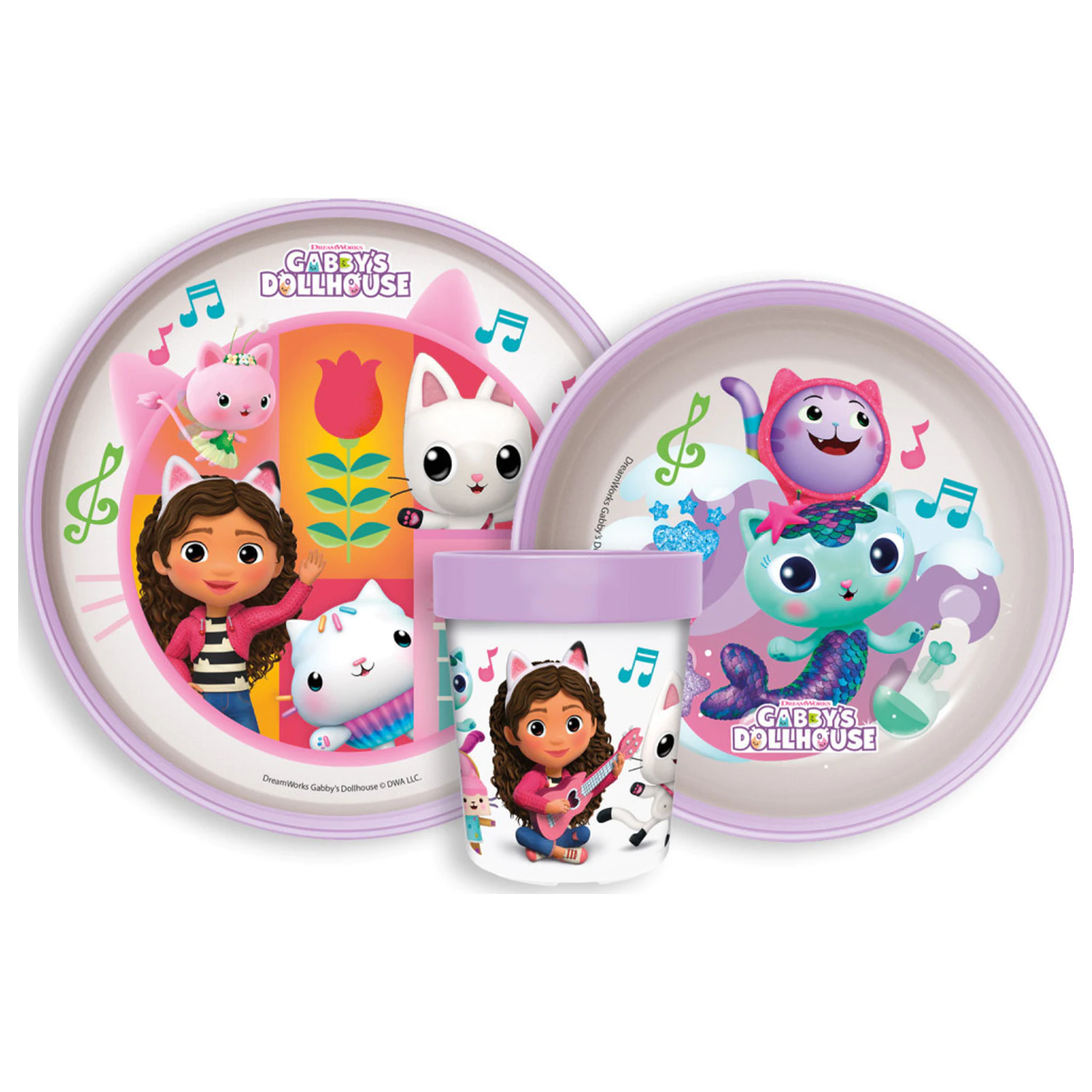 Zestaw obiadowy Gabi's Dollhouse Wonderland Non-Slip, zestaw mikro plastikowy zdjęcie produktu