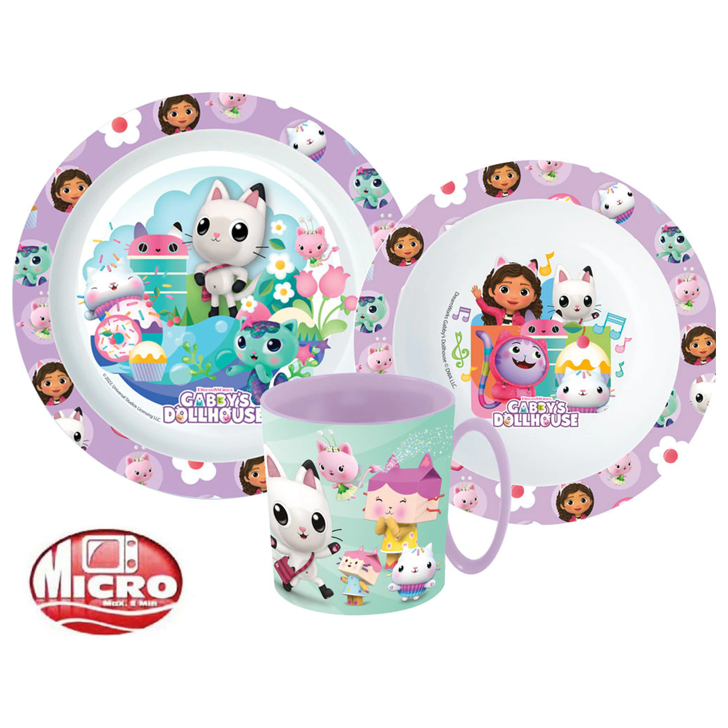 Gabby's Dollhouse Wonderland Zestaw Naczyń, Zestaw Mikro Plastikowy z Kubkiem 350 ml zdjęcie produktu