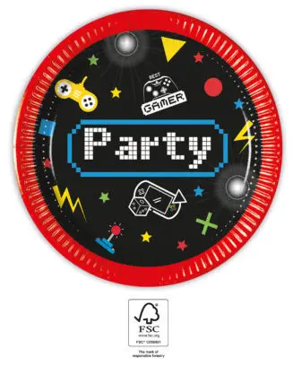 Talerzyki papierowe Gaming Party 8 szt. 20 cm FSC zdjęcie produktu