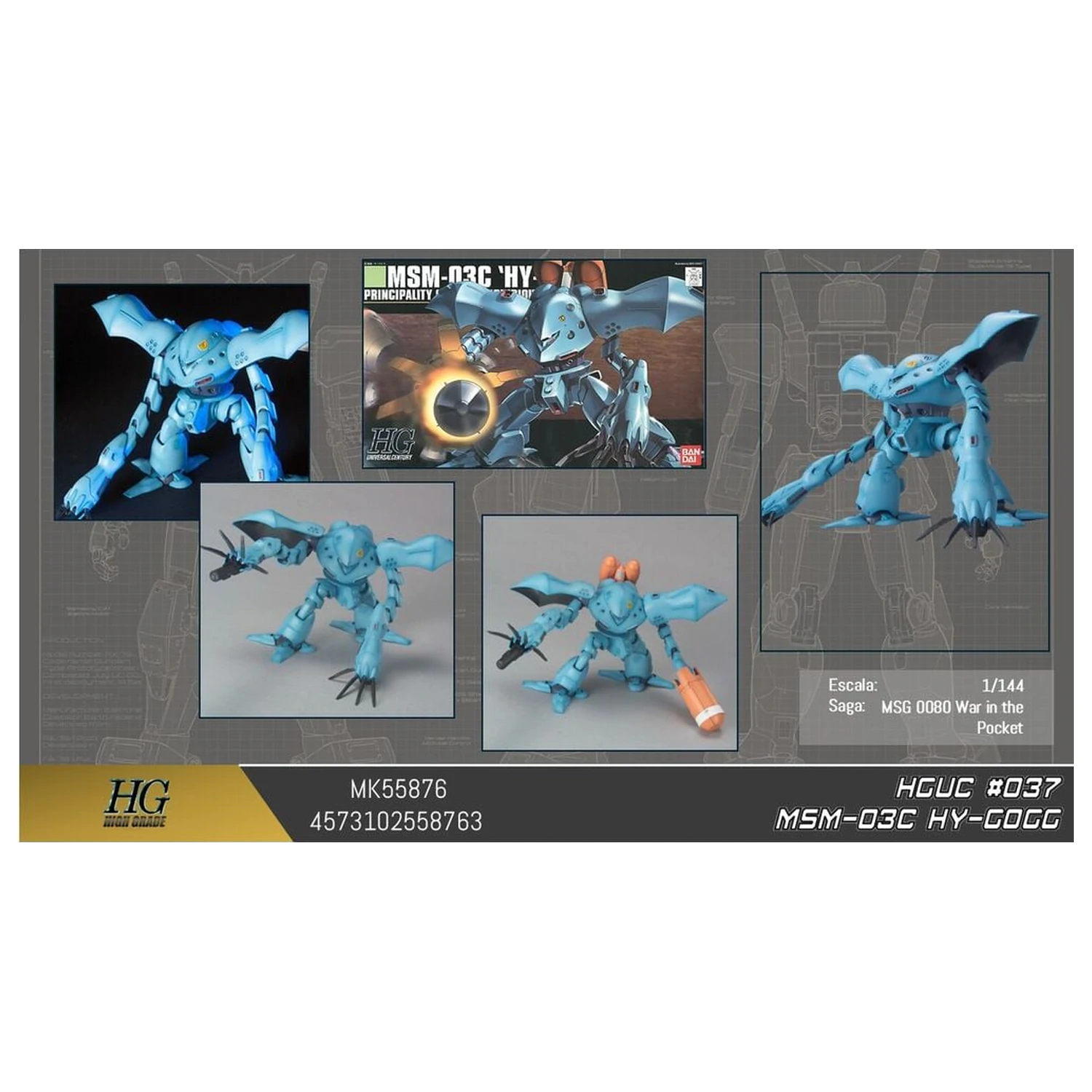 Gundam 0080 War in the Pocket MSM-03C Hi-Gogg Zbroja Mobilna Zestaw Modeli HGUC 1/144 zdjęcie produktu