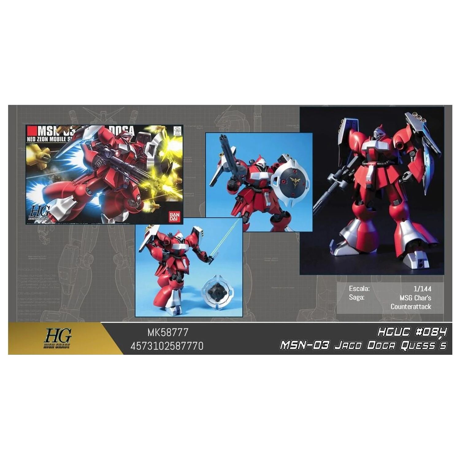 Gundam Char's Counterattack MSN-03 Jagd Doga Quess Paraya Custom Mobile Suit Model Kit HGUC 1/144 zdjęcie produktu