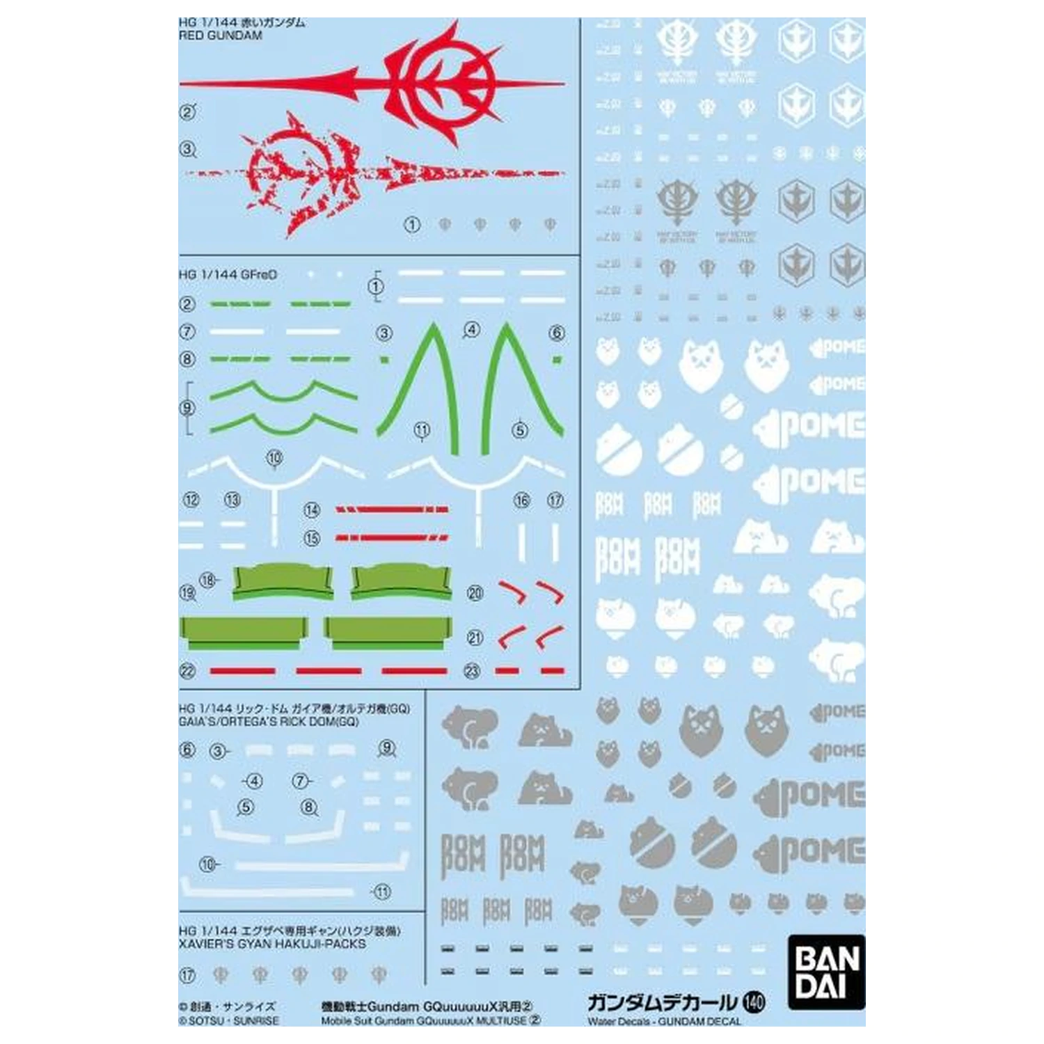 Gundam Decal 140 Gundam GQuuuuuuX 2 zestaw Model Kit zdjęcie produktu