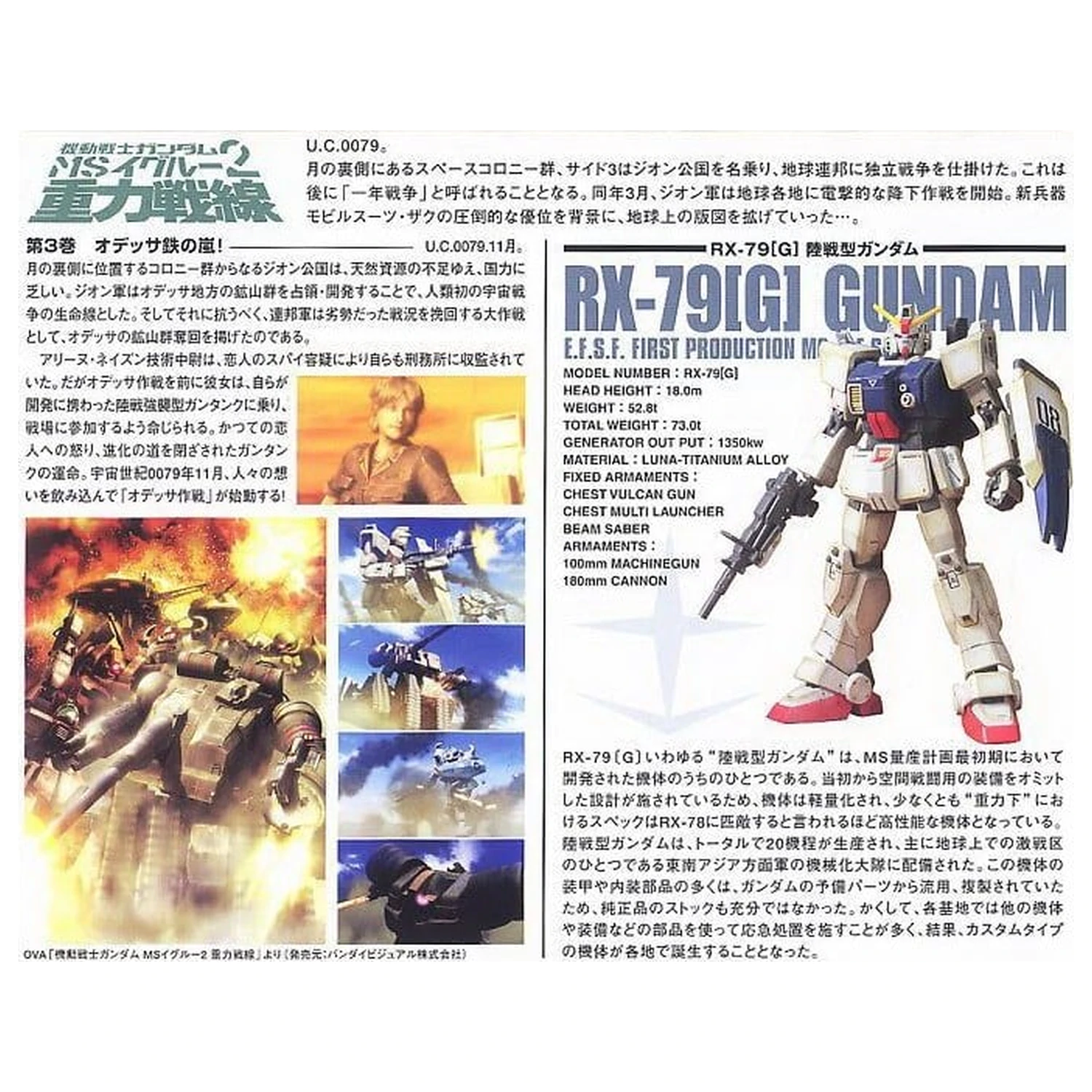Gundam HGUC 1/144 RX-79(G) Gundam Zestaw do wojny naziemnej zdjęcie produktu