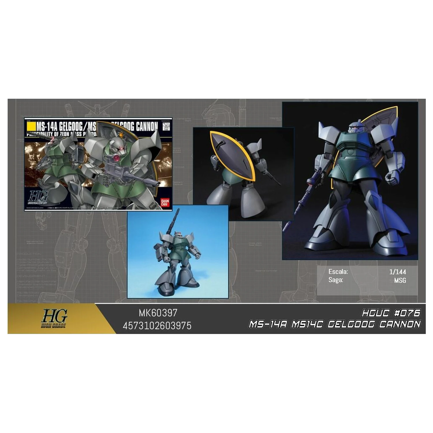 Gundam MS-14C Gelgoog Cannon Mobile Suit zestaw modelowy HGUC 1/144 zdjęcie produktu