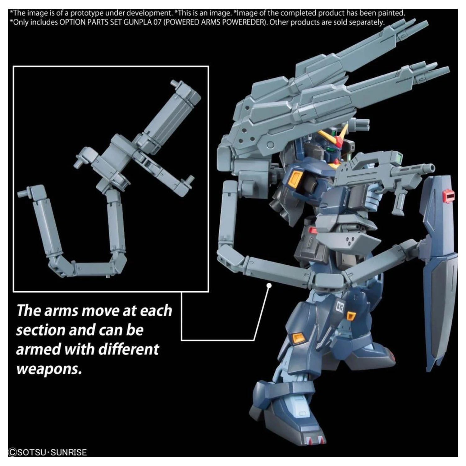 Gundam Option Parts Set Gunpla 07 (Powered Arms Powereder) Zestaw Modelarski zdjęcie produktu