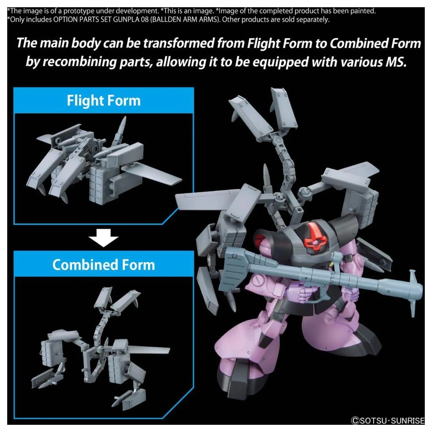 GUNDAM Option Parts Set Gunpla 08 (Ballden Arm Arms) Zestaw Modelowy zdjęcie produktu