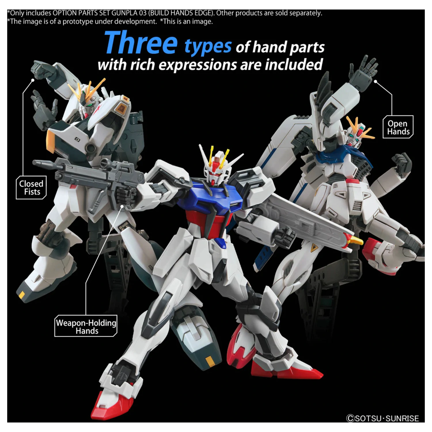 Gundam Option Parts Set Gunpla 3 (Build Hands Edge) Zestaw Modelu zdjęcie produktu