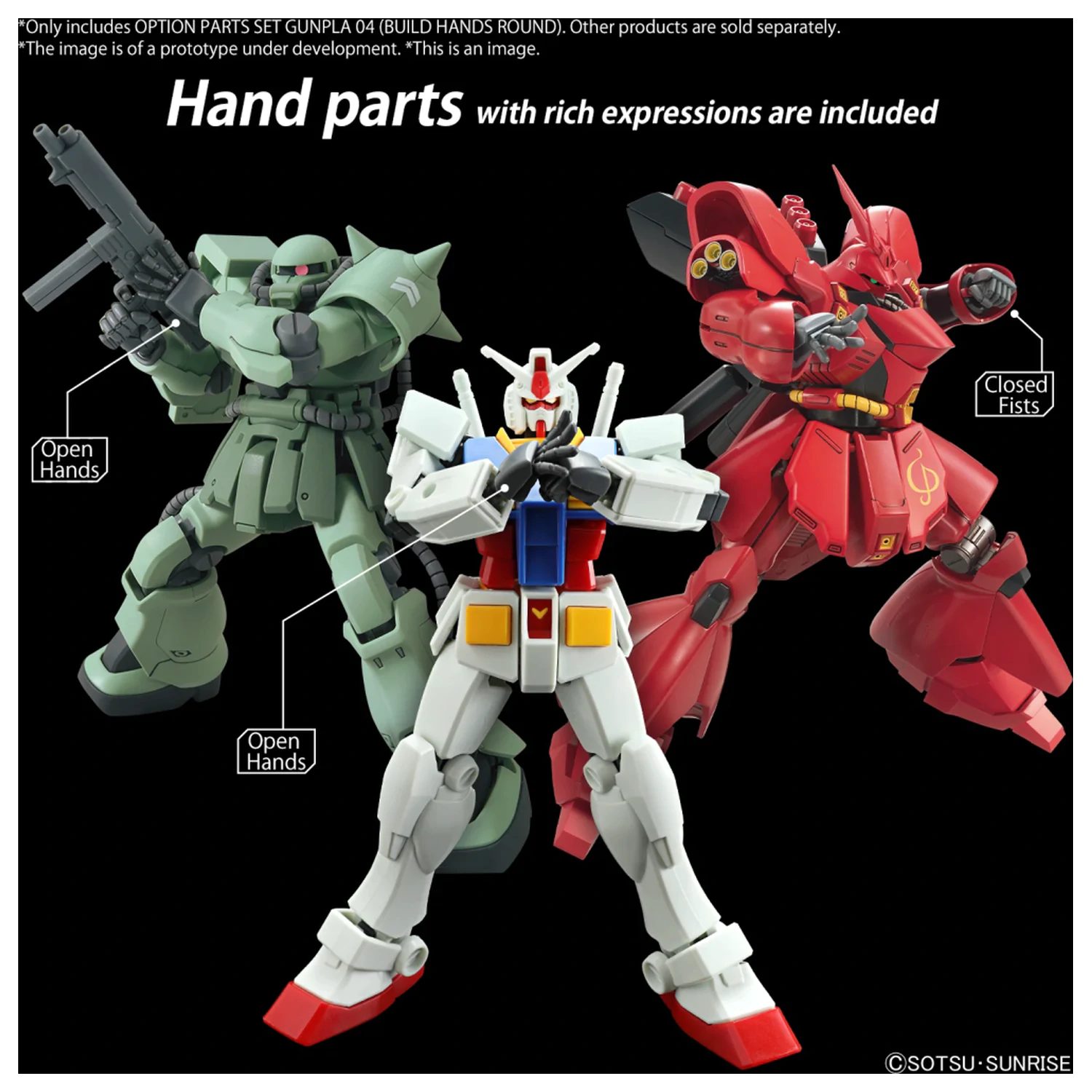 GUNDAM Option Parts Set Gunpla 4 (Build Hands Round) Zestaw Modelowy zdjęcie produktu