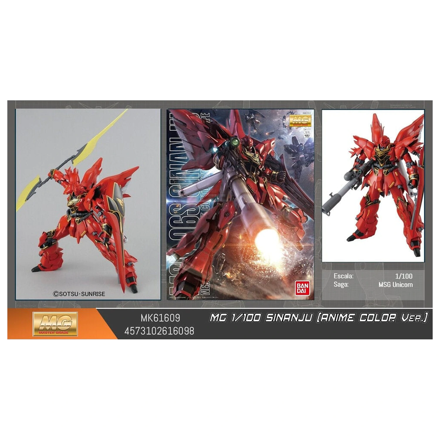 Gundam UC MSN-06S Sinanju Anime Color Ver. Mobile Suit Zestaw modelarski MG 1/100 zdjęcie produktu
