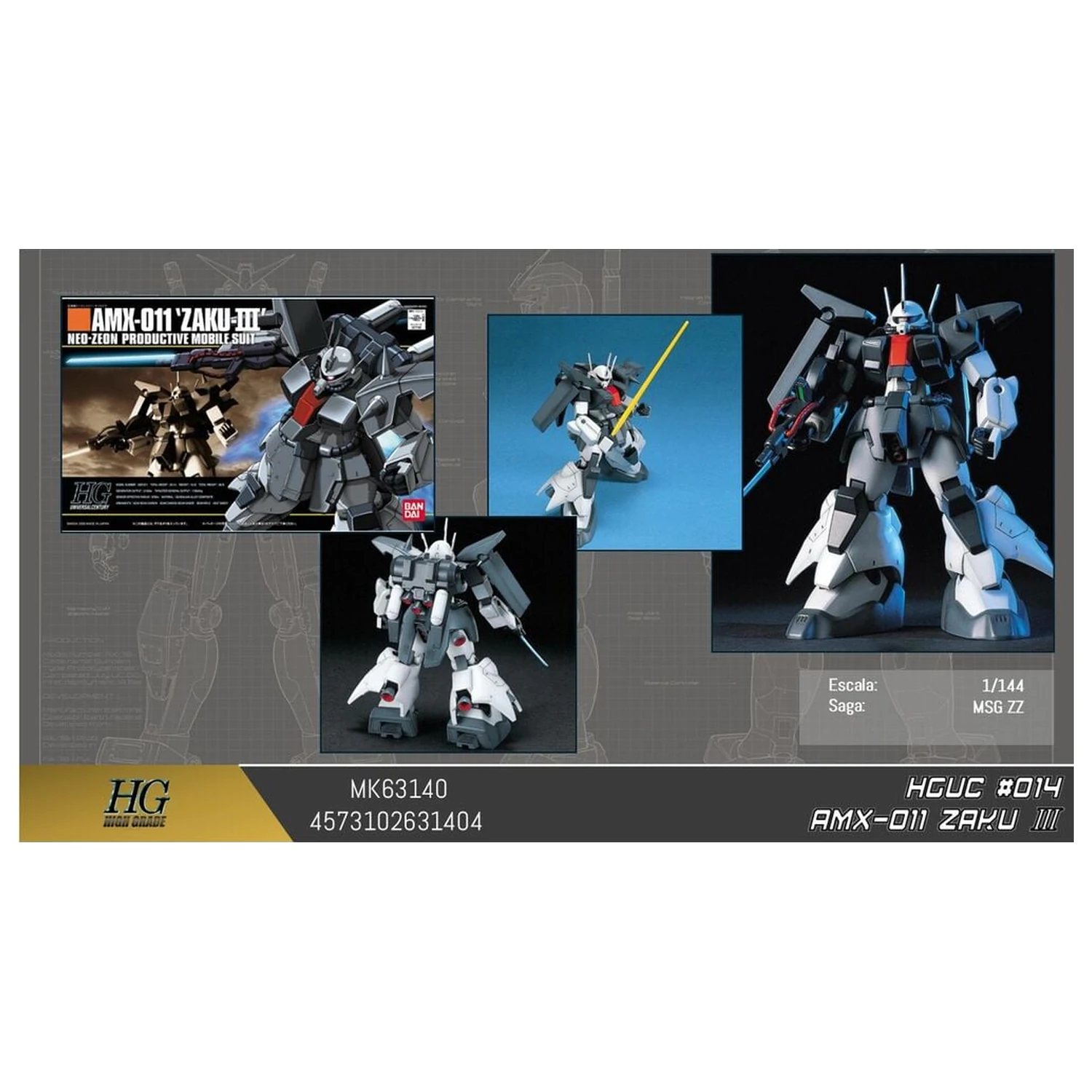 Gundam ZZ AMX-011 Zaku III Mobile Suit Model Kit HGUC 1/144 zdjęcie produktu
