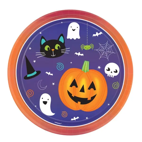 Talerzyki papierowe Halloween, 8 sztuk, 23 cm zdjęcie produktu