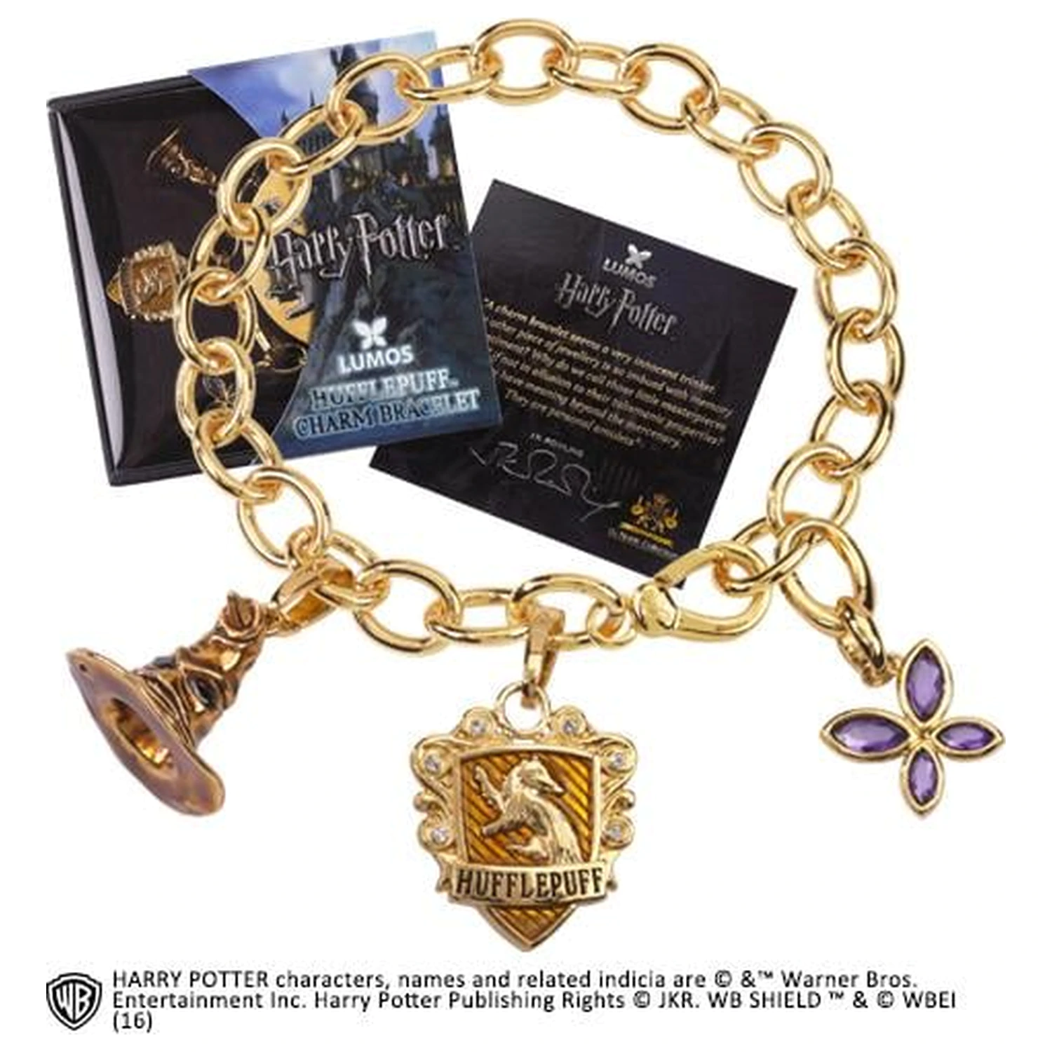 Bransoletka z zawieszkami Harry Potter Charm Bracelet Lumos Hufflepuff zdjęcie produktu