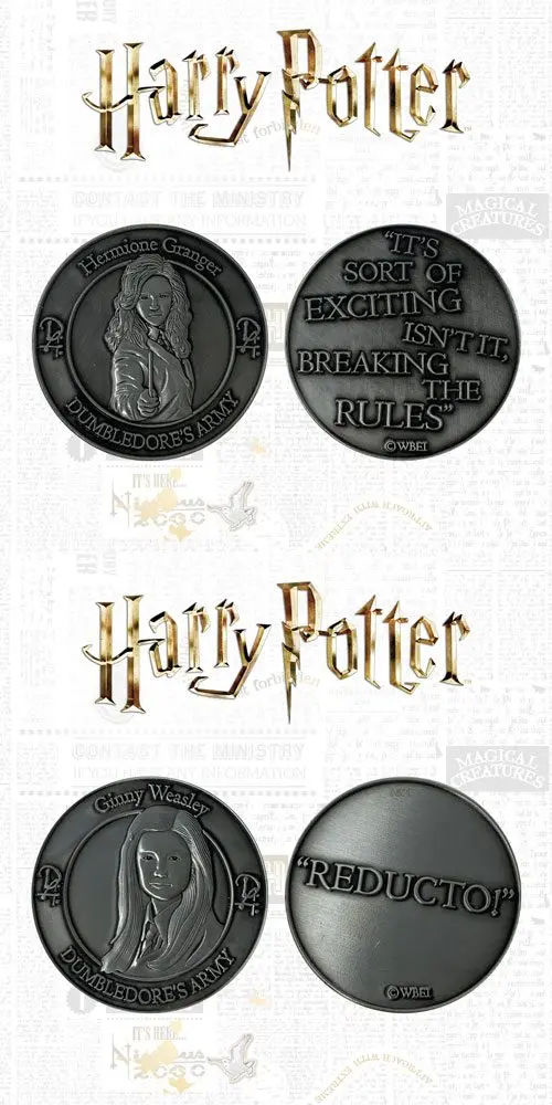 Zestaw 2 pamiątkowych monet Harry Potter Dumbledore's Army: Hermione & Ginny Limited Edition zdjęcie produktu