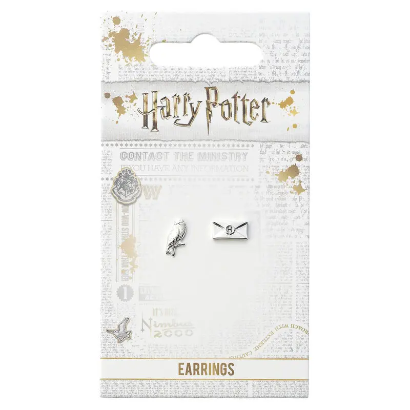 Harry Potter Hedwiga i List srebrne kolczyki sztyfty platerowane srebrem zdjęcie produktu
