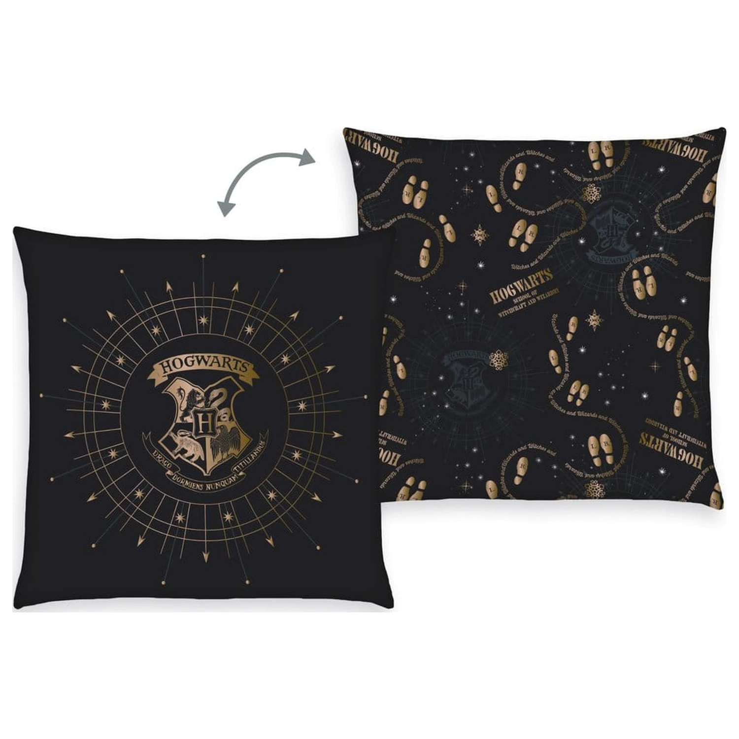 Harry Potter poduszka z herbem Hogwartu i Mapą Huncwotów 40 x 40 cm zdjęcie produktu