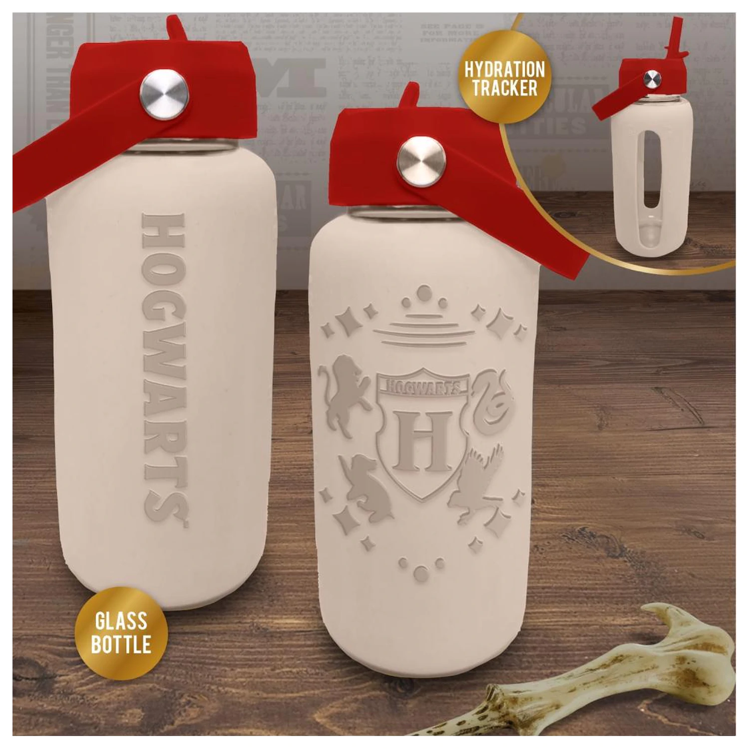 Harry Potter Hogwarts Szklana Butelka na wodę z Silikonową Osłonką 800ml zdjęcie produktu