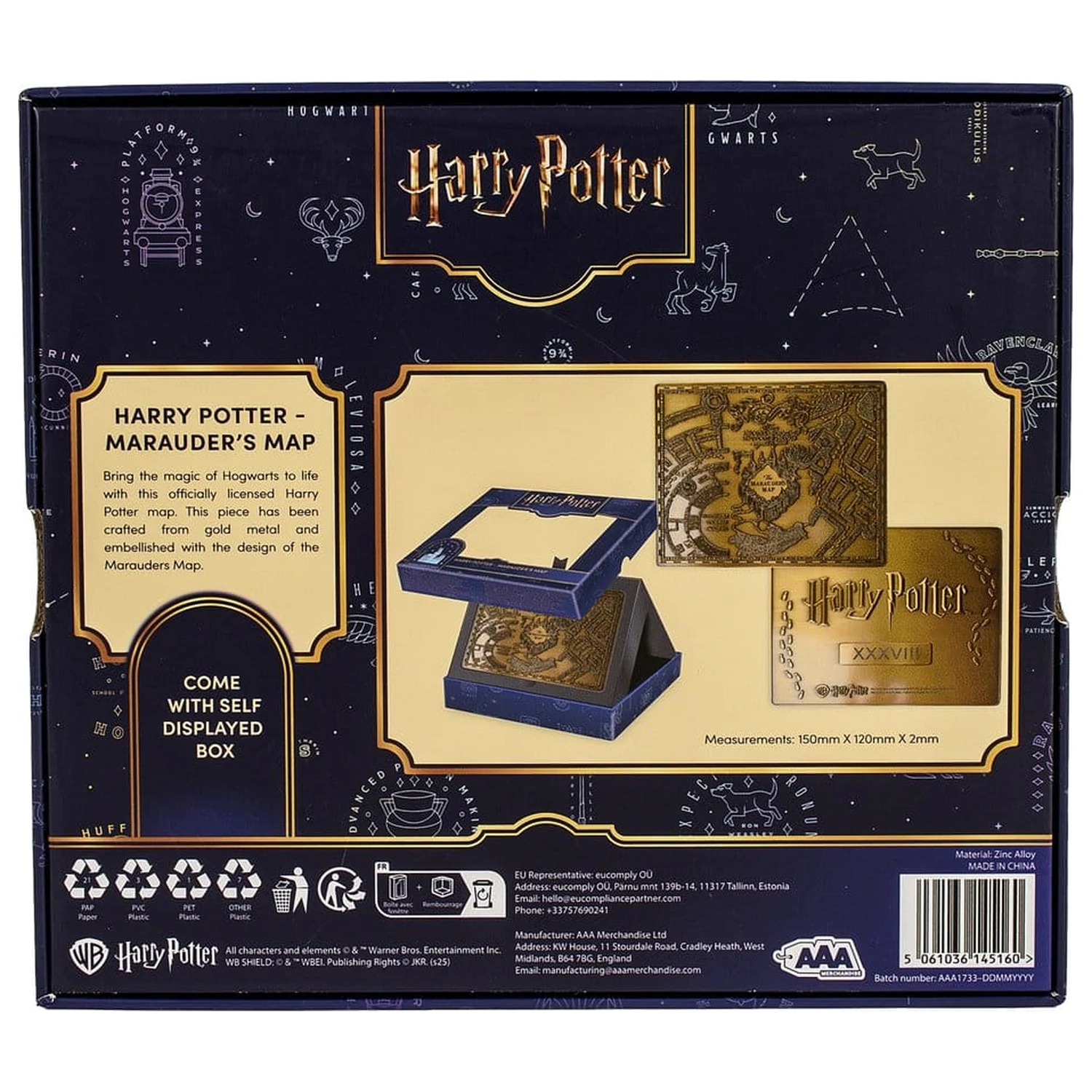 Harry Potter Replika Marauder's Map metalowa mapa 15 cm zdjęcie produktu