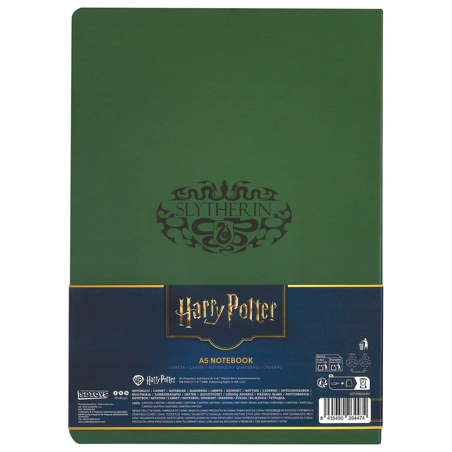 Harry Potter Zeszyt w miękkiej oprawie Slytherin 21 cm zdjęcie produktu
