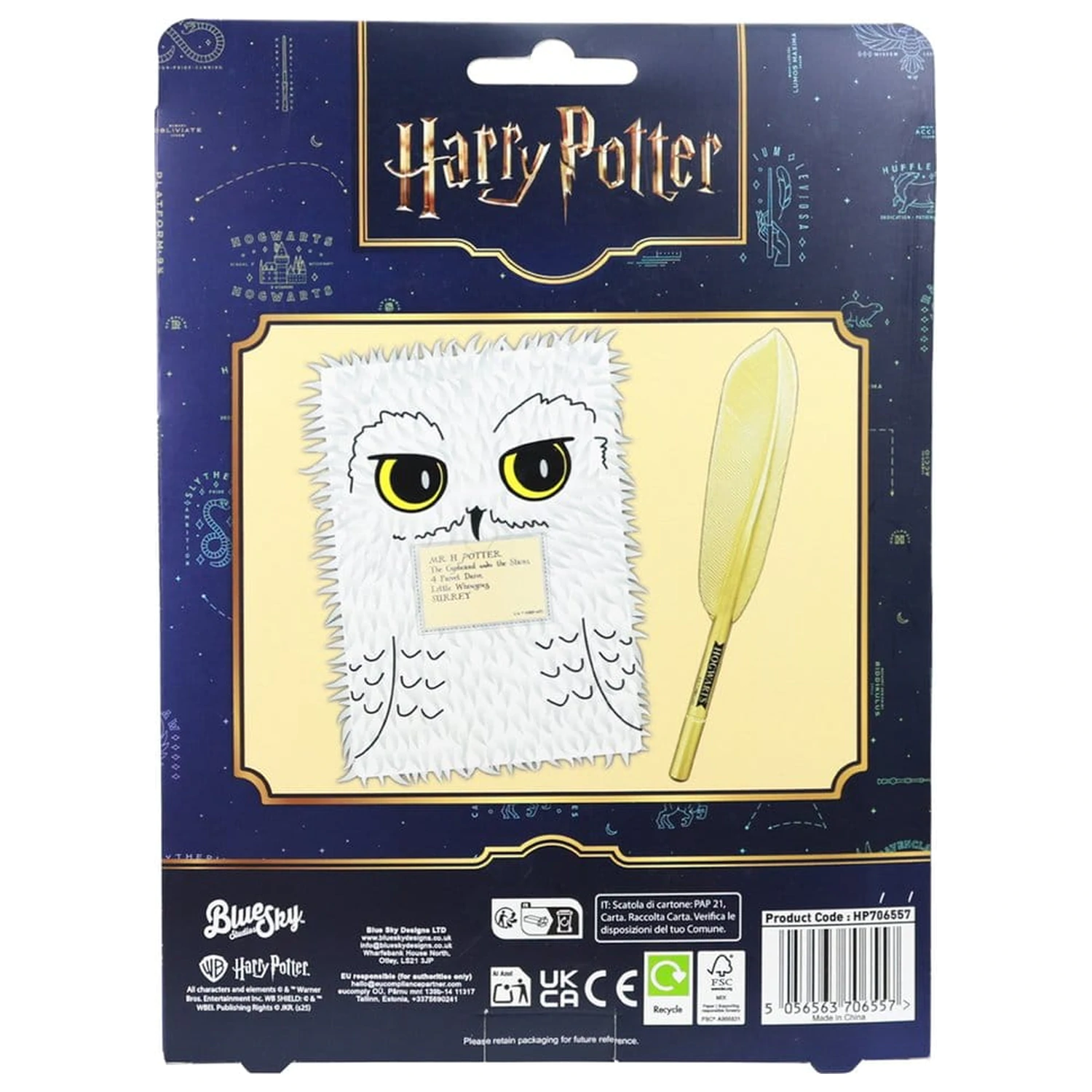 Harry Potter Zestaw pluszowy Notatnik z Długopisem Hedwig Magical Locations zdjęcie produktu